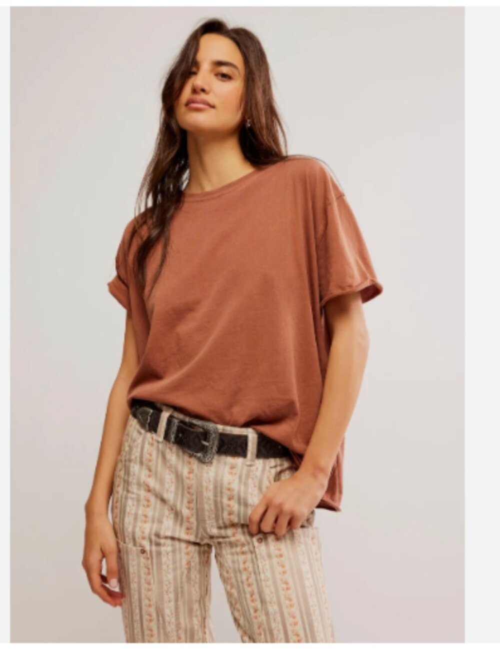 Free people We the free nina tee in brown - oversized XL